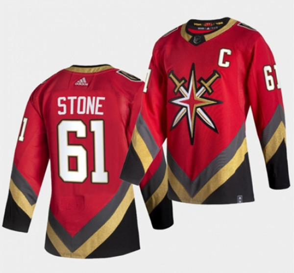 Vegas Golden Knights #61 Mark Stone 2021 Red Reverse Retro Stitched Jersey