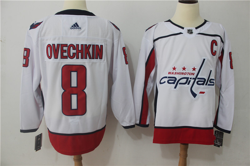 Washington Capitals #8 Alexander Ovechkin White Stitched Adidas Jersey