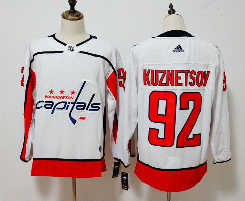 Washington Capitals #92 Evgeny Kuznetsov White Stitched Adidas Jersey