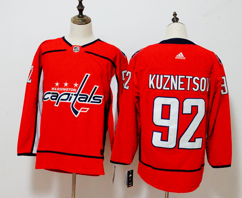 Washington Capitals #92 Evgeny Kuznetsov Red Stitched Adidas Jersey