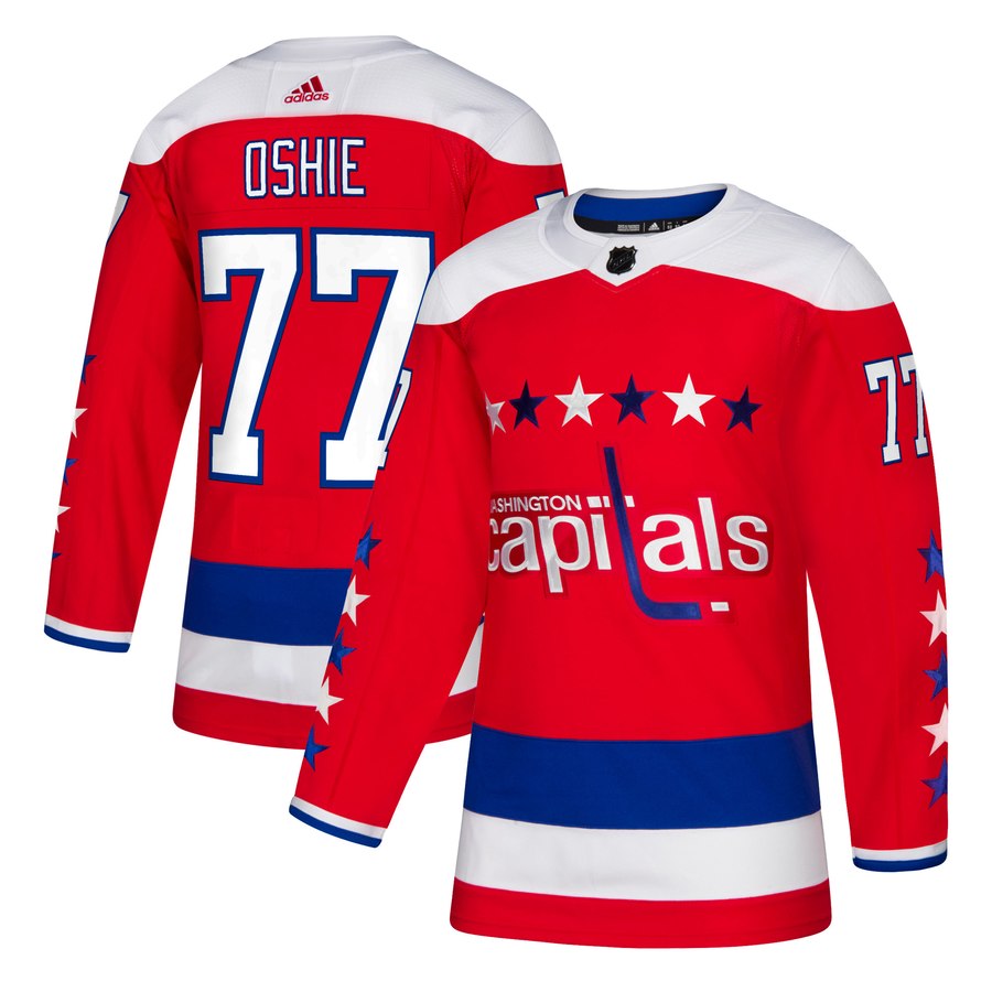 Washington Capitals #77 TJ Oshie Red Stitched Jersey