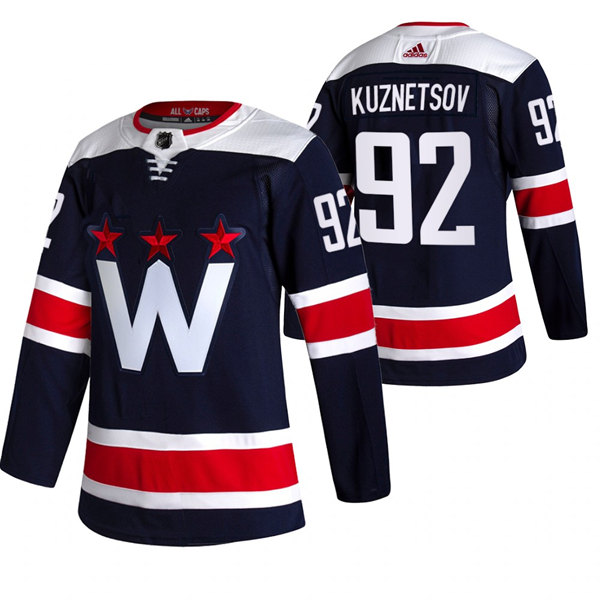 Washington Capitals #92 Evgeny Kuznetsov Navy Pro Stitched Jersey