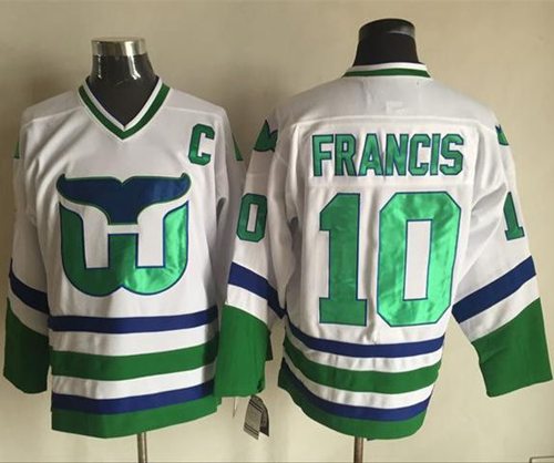 Whalers #10 Ron Francis White CCM Throwback Stitched Jersey