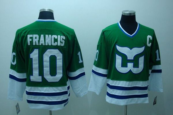 Whalers #10 Ron Francis Stitched CCM Throwback Green Jersey