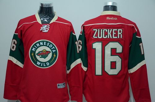 Wild #16 Jason Zucker Red Stitched Jersey