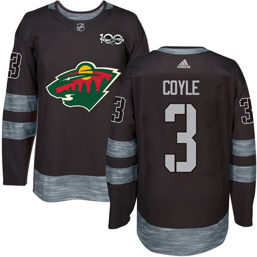 Wild #3 Charlie Coyle Black 1917-2017 100th Anniversary Stitched Jersey