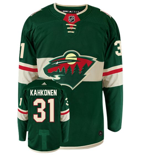 Wild #31 Kaapo Kahkonen Home Stitched Jersey.