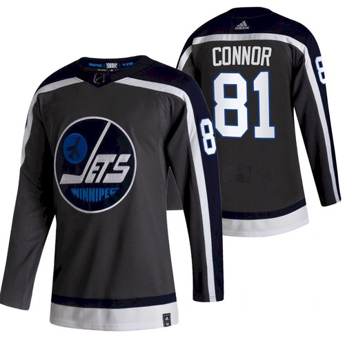 Winnipeg Jets #81 Kyle Connor 2021 Grey Reverse Retro Stitched Jersey