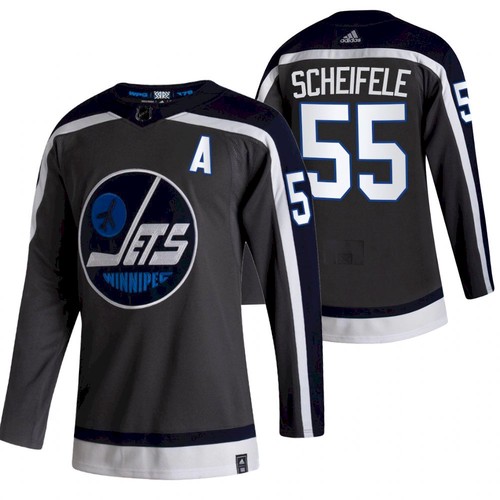 Winnipeg Jets #55 Mark Scheifele 2021 Grey Reverse Retro Stitched Jersey