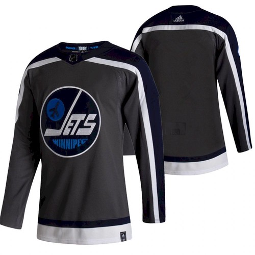 Winnipeg Jets Blank 2021 Grey Reverse Retro Stitched Jersey