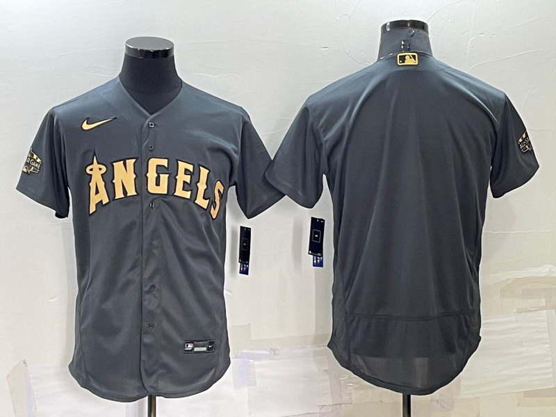 Los Angeles Angels Blank 2022 All-Star Charcoal Flex Base Stitched Jersey