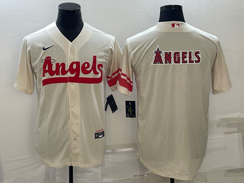Los Angeles Angels Cream City Connect Team Big Logo Cool Base Stitched Jersey