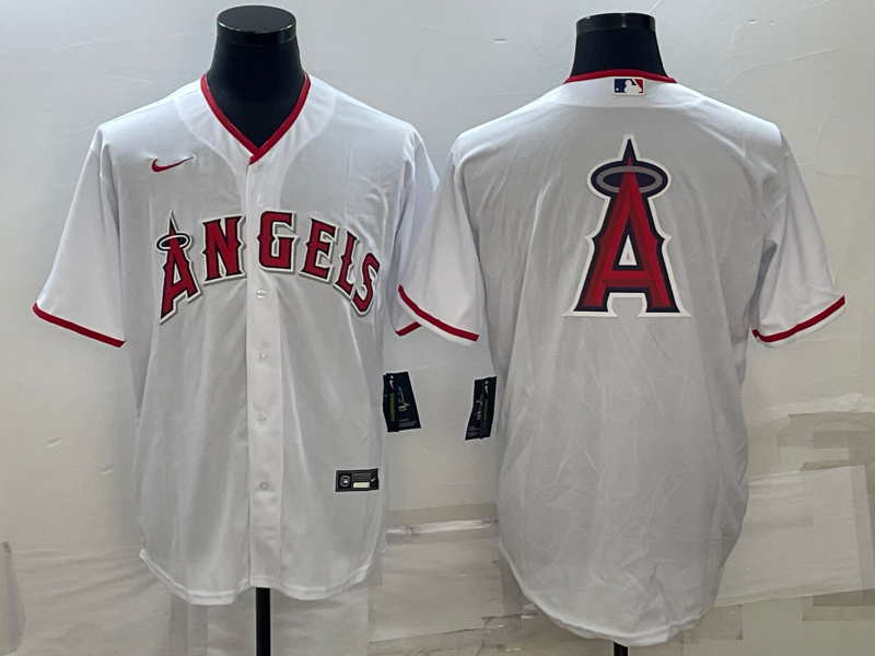 Los Angeles Angels White Team Big Logo Cool Base Stitched Jersey