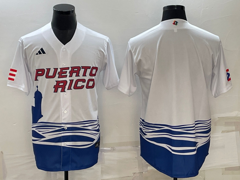 Puerto Rico Blank 2023 White World Classic Stitched Jersey