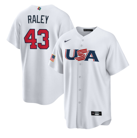 USA #43 Brooks Raley 2023 White World Classic Stitched Jersey