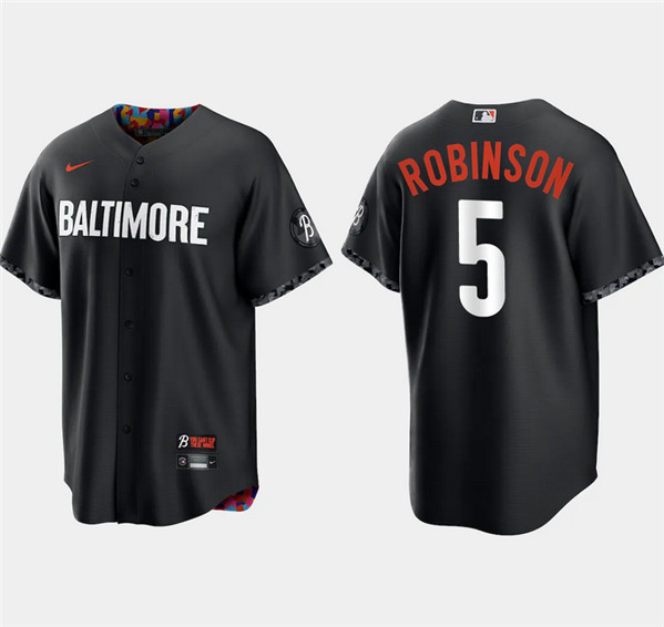 Baltimore Orioles #5 Brooks Robinson Black 2023 City Connect Cool Base Stitched Jersey