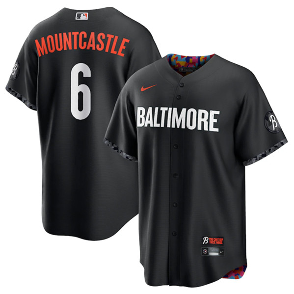 Baltimore Orioles #6 Ryan Mountcastle Black 2023 City Connect Cool Base Stitched Jersey