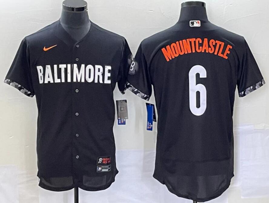 Baltimore Orioles #6 Ryan Mountcastle Black 2023 City Connect Flex Base Stitched Jersey