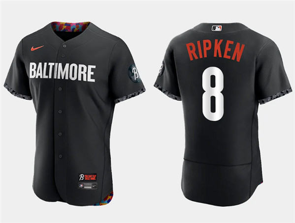 Baltimore Orioles #8 Cal Ripken Jr. Black 2023 City Connect Flex Base Stitched Jersey