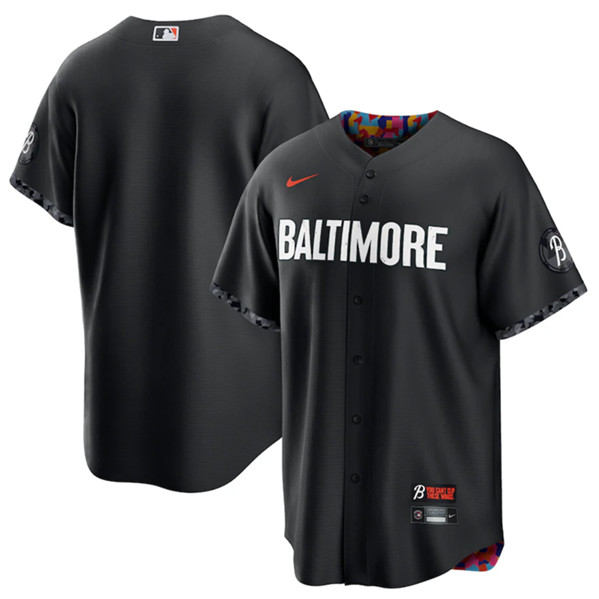 Baltimore Orioles Blank Black 2023 City Connect Cool Base Stitched Jersey