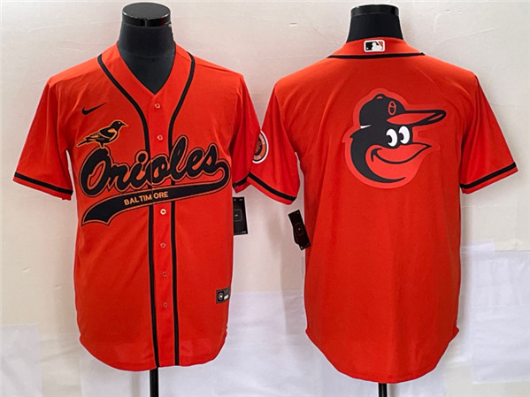 Baltimore Orioles Orange Team Big Logo Cool Base Stitched Jersey