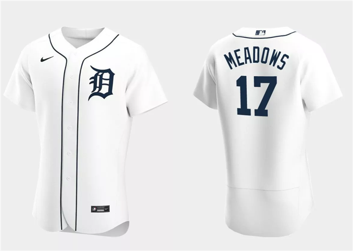 Detroit Tigers #17 Austin Meadows White Flex Base Stitched Jersey