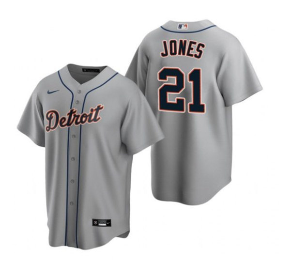 Detroit Tigers #21 Jacoby Jones Gray Cool Base Stitched Jersey