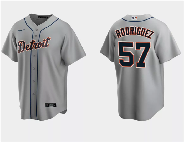 Detroit Tigers #57 Eduardo Rodriguez Gray Cool Base Stitched Jersey