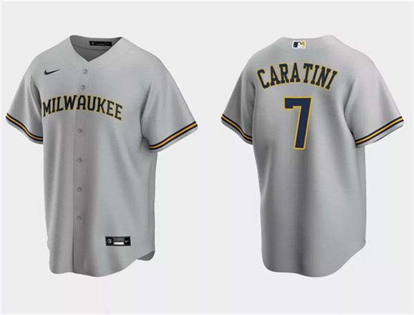 Milwaukee Brewers #7 Victor Caratini Gray Cool Base Stitched Jersey