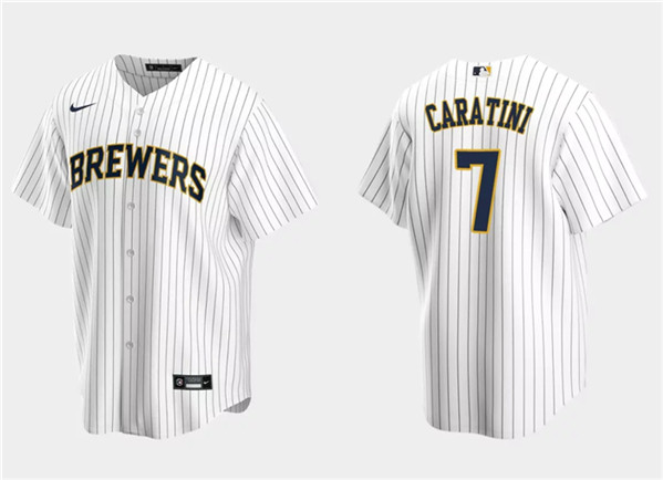 Milwaukee Brewers #7 Victor Caratini White Cool Base Stitched Jersey