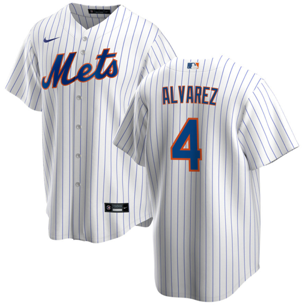 New York Mets #4 Francisco Álvarez White Cool Base Stitched Jersey