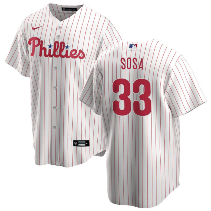 Philadelphia Phillies #33 Edmundo Sosa White Cool Base Stitched Jersey