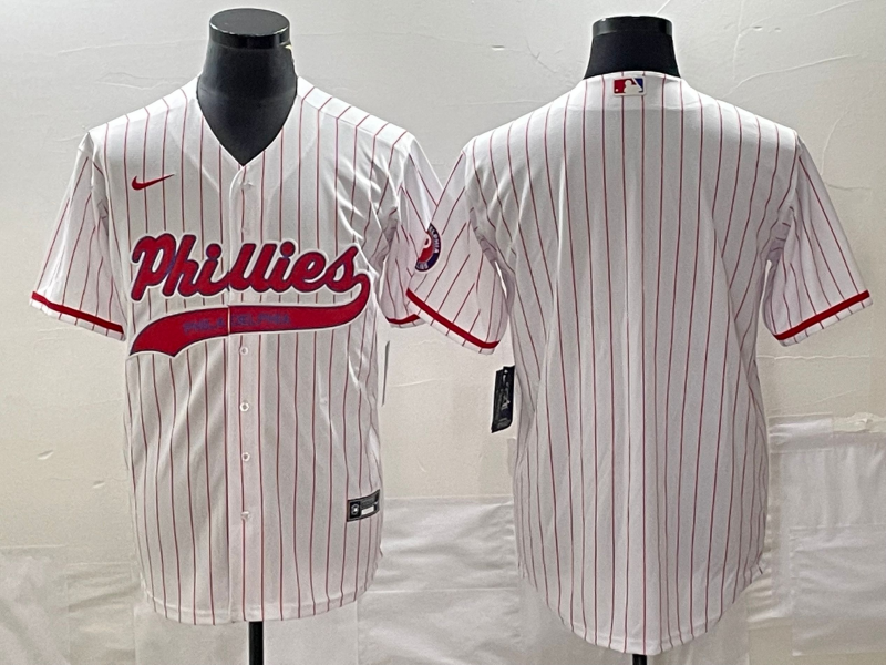 Philadelphia Phillies Blank White Cool Base Stitched Jersey