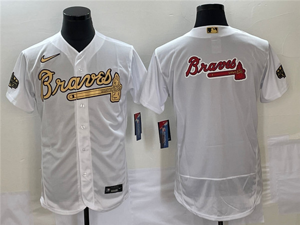 Atlanta Braves 2022 All-Star White Team Big Logo Flex Base Stitched Jersey