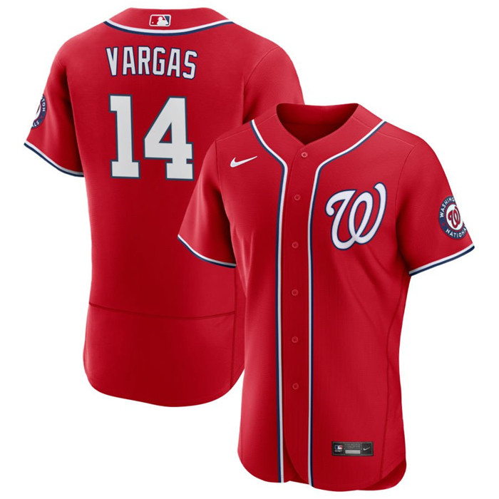 Washington Nationals #14 Ildemaro Vargas Red Flex Base Stitched Jersey