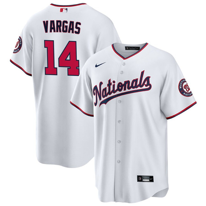 Washington Nationals #14 Ildemaro Vargas White Cool Base Stitched Jersey
