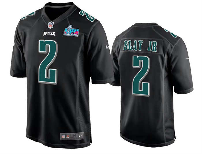 Philadelphia Eagles #2 Darius Slay Jr. Black Super Bowl LVII Patch Stitched Game Jersey