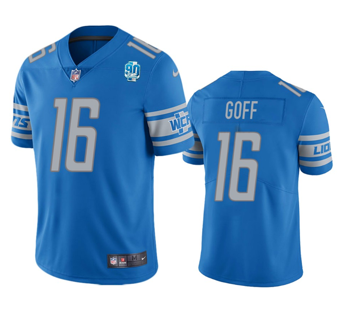 Detroit Lions #16 Jared Goff Blue 2023 90th Anniversary Vapor Untouchable Limited Stitched Jersey