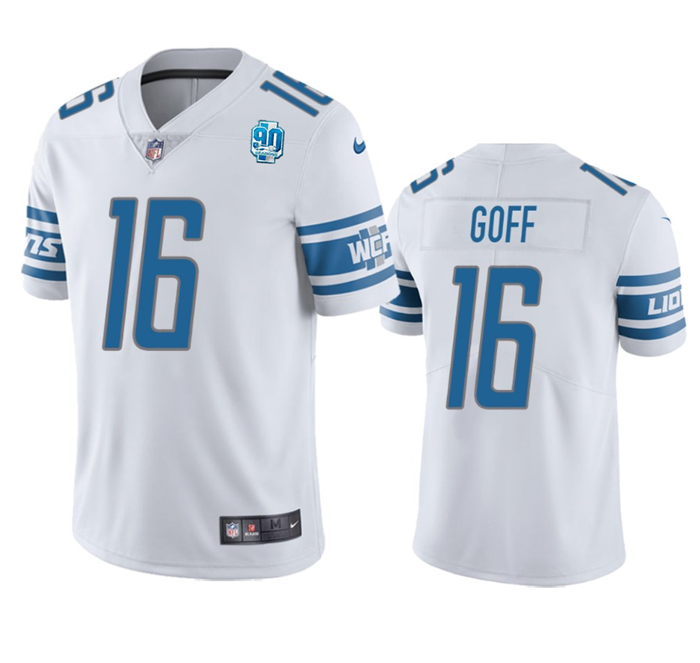 Detroit Lions #16 Jared Goff White 2023 90th Anniversary Vapor Untouchable Limited Stitched Jersey