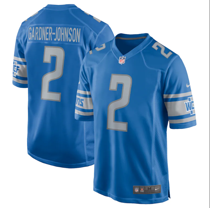 Detroit Lions #2 Chauncey Gardner-Johnson Blue Detroit Lions Stitched Game Jersey