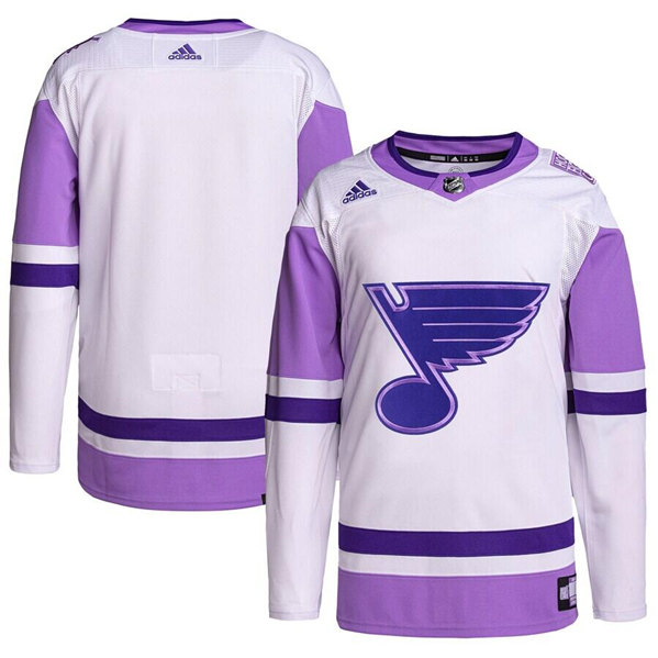 St. Louis Blues Blank White Purple Stitched Jersey