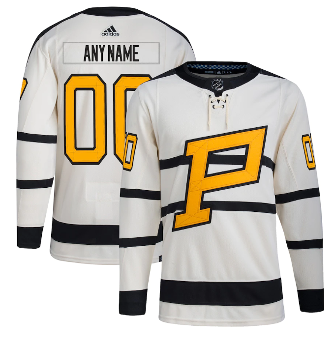 Pittsburgh Penguins Custom Cream 2023 Winter Classic Stitched Jersey