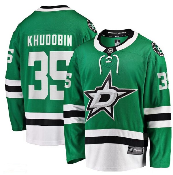 Dallas Stars #35 Anton Khudobin Green Stitched Jersey