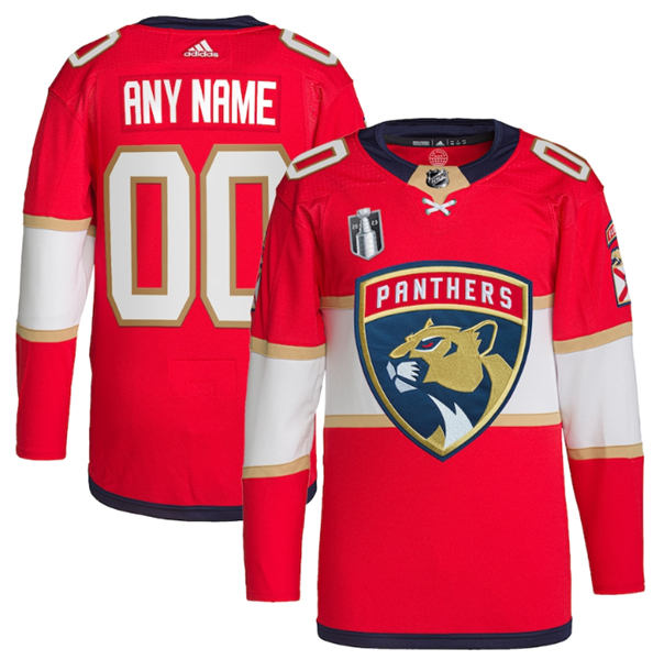Florida Panthers Custom Red 2023 Stanley Cup Final Stitched Jersey