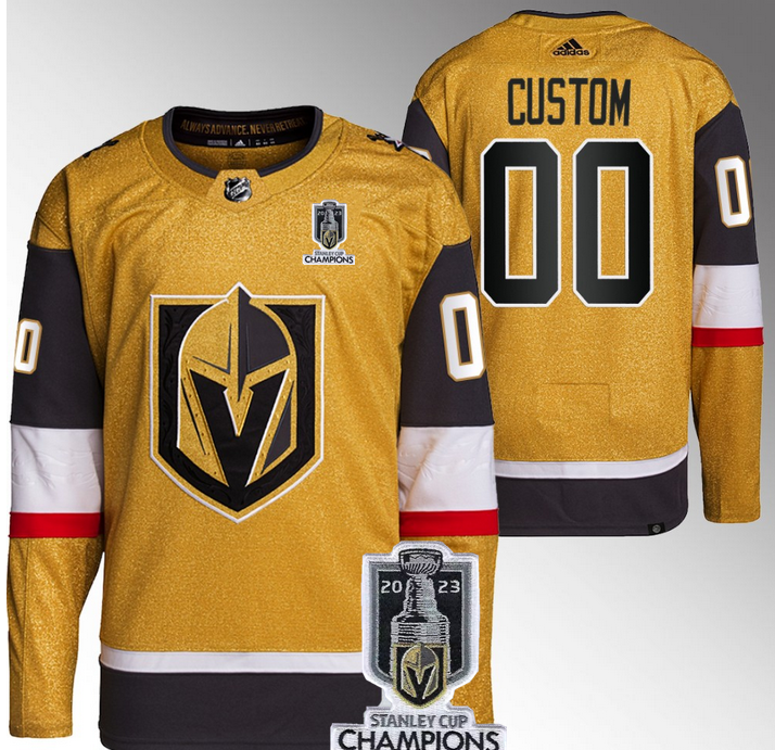 Vegas Golden Knights Custom Gold 2023 Stanley Cup Champions Stitched Jersey